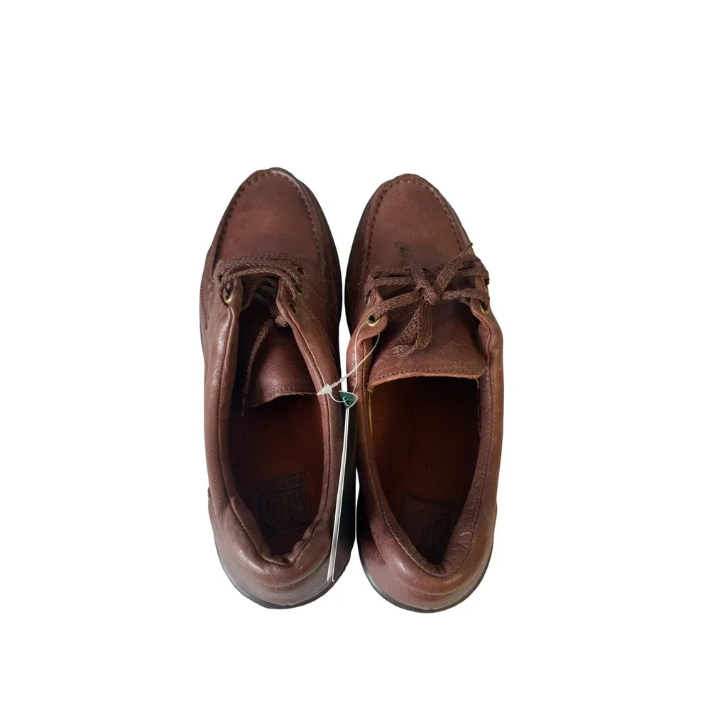 Nunn Bush Soft Flex Brown Leather Boat Shoes Mens  Lace Up Loafers New JS